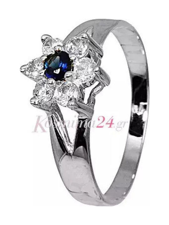 Set Women's Rings Made of 14K White Gold