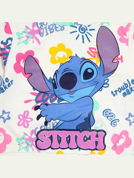 Kids Sweatshirt with Hood Ecru Lilo & Stitch