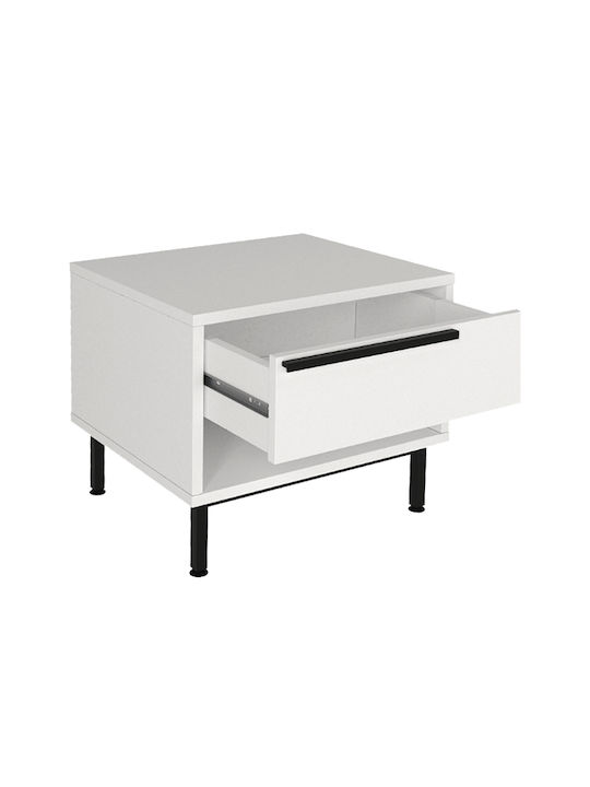 Suzy Bedside Table Wooden White 50x45x41.6cm