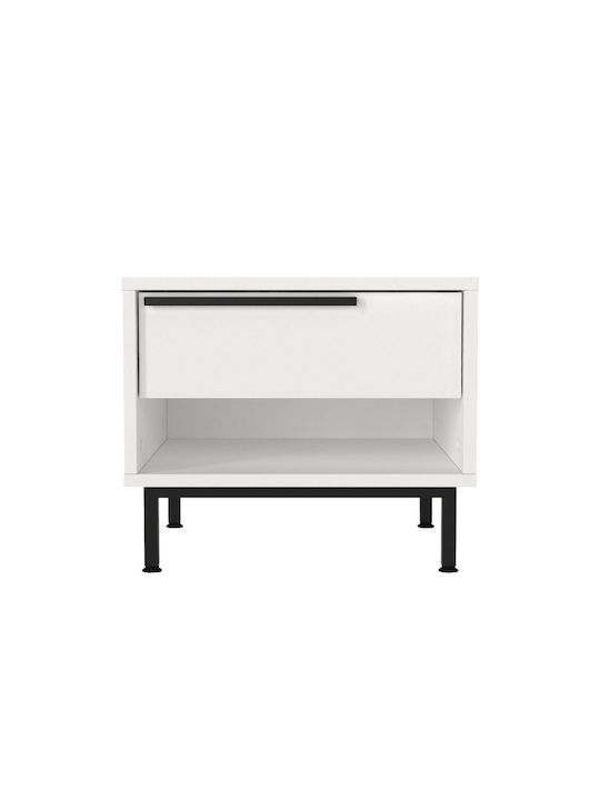Suzy Bedside Table Wooden White 50x45x41.6cm