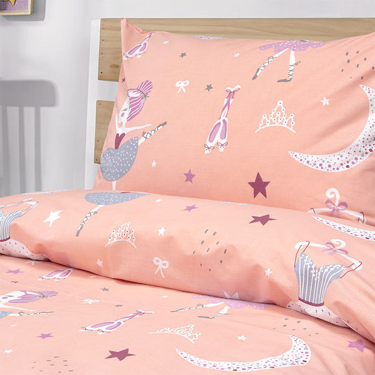 Lino Home Semi Double Set Dreamy Dancers Coral 170x260cm Lino Home Semi Double Set Dreamy Dancers Coral 170x260cm