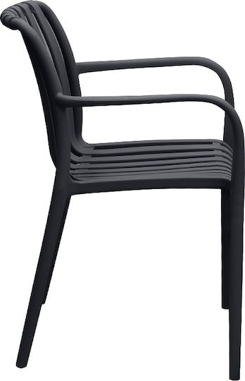 Outdoor Chair Polypropylene Black 53.5x58x80cm