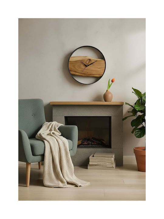 Polihome Manish Wanduhr Hölzernes Braun Ø40cm