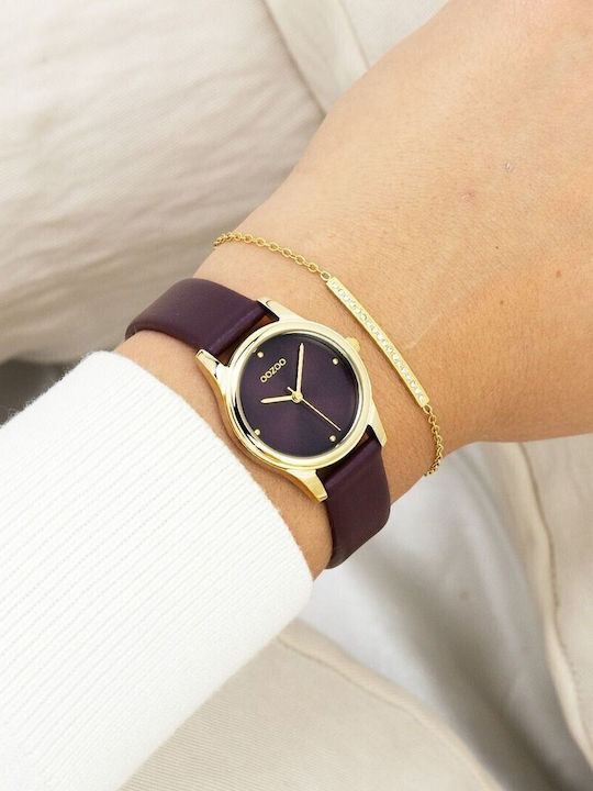 Oozoo Timepieces Damen Uhr mit Burgundisch Lederarmband
