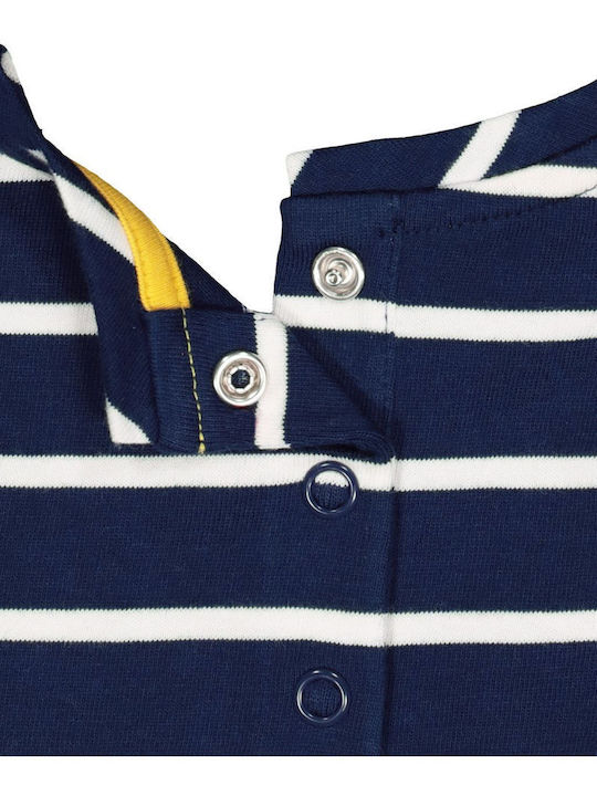 Children's Dress Long Sleeve Striped Set with Tights Blue