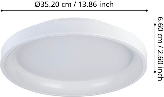 Eglo Ceiling Mount Light 35cm White with Integrated LED