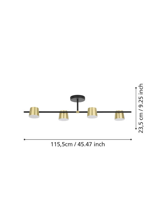 Eglo Altamira Deckenleuchte 115.5cm Gold mit Fassung GU10