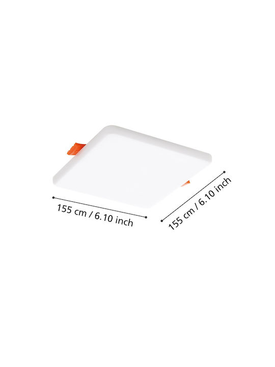 Eglo Стенно Външно Спот Осветление LED IP65 с Топло бяло Светлина 15.5x15.5εκ.
