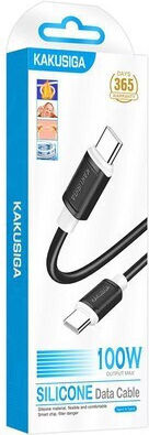 Kakusiga USB 2.0 Kabel USB-C männlich - USB-C 100W Schwarz 1m (KSC-998-CC-BK)