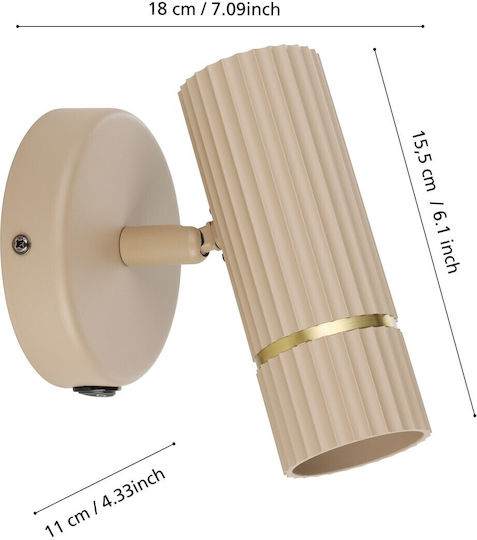Eglo Caminia Modern Wall Lamp with GU10 Socket White 11x15.5cm
