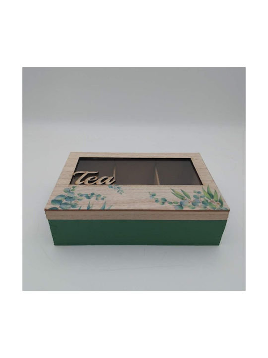 Uncle George Wooden Green Tea Box with Lid 15x7x23cm 1 Piece
