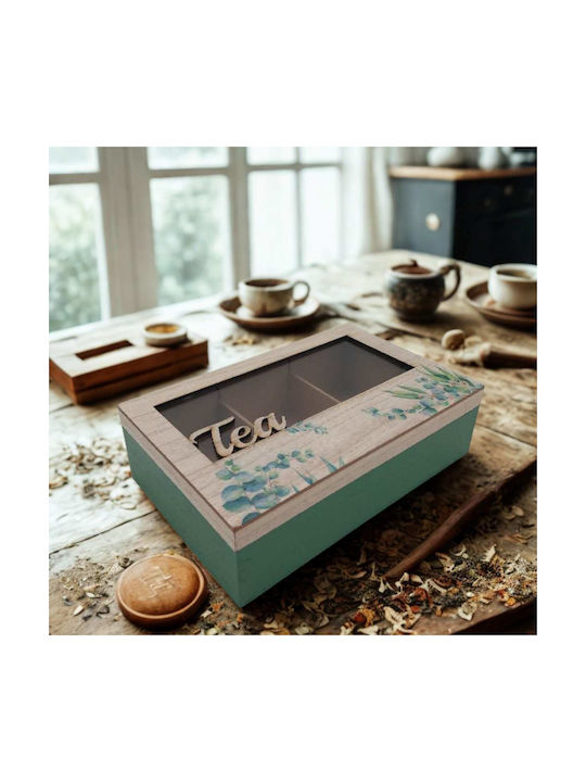 Uncle George Wooden Green Tea Box with Lid 15x7x23cm 1 Piece