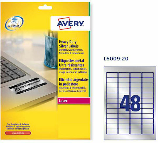 Avery 960 Self-Adhesive Rectangular A4 Labels 45.7x21.1mm