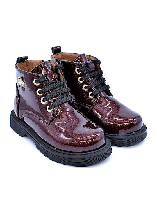 Anatomice Ghete Copii din Piele Burgundy