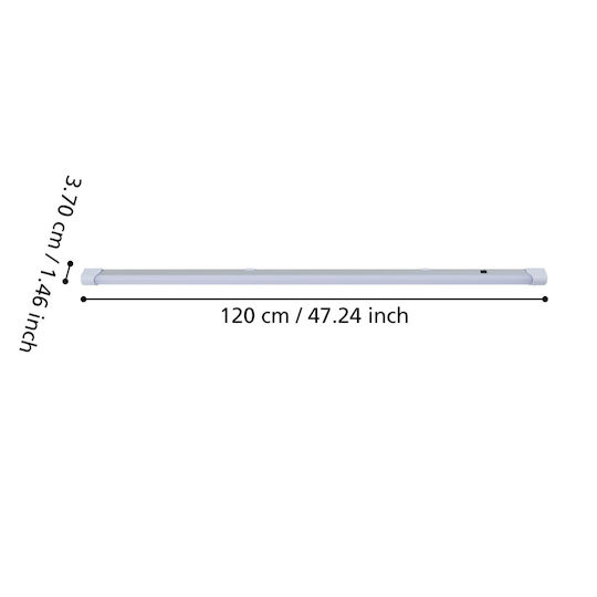 Eglo Commercial Linear Ceiling Light L118xD4xH3cm
