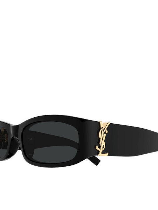 Ysl Women's Sunglasses with Black Plastic Frame and Black Lens