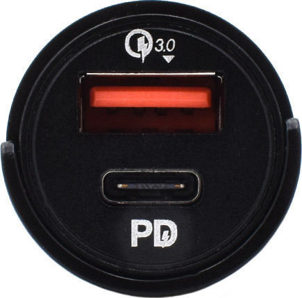 Moxom Auto-Ladegerät 33W 3.6A Schnellladung mit Anschlüssen: 1xUSB 1xType-C Schwarz Farbe