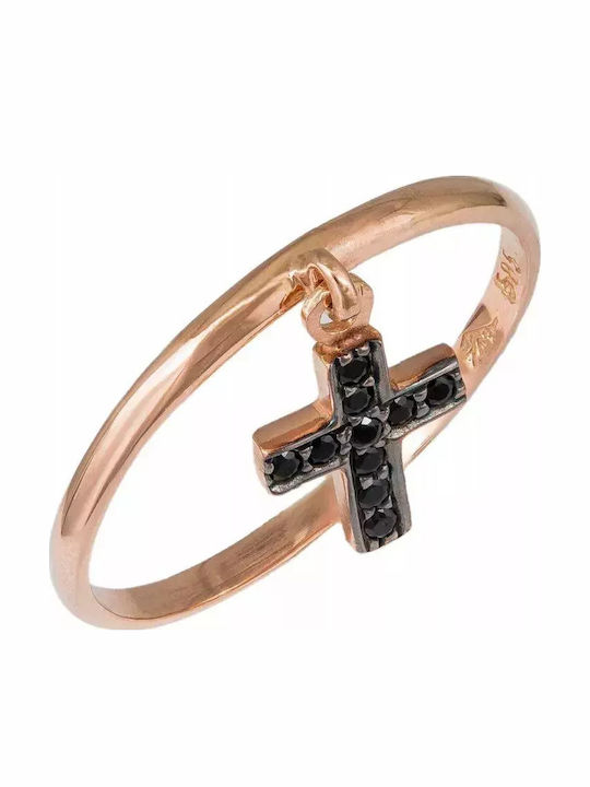 Damen Ring mit Zirkonia aus Roségold 14K