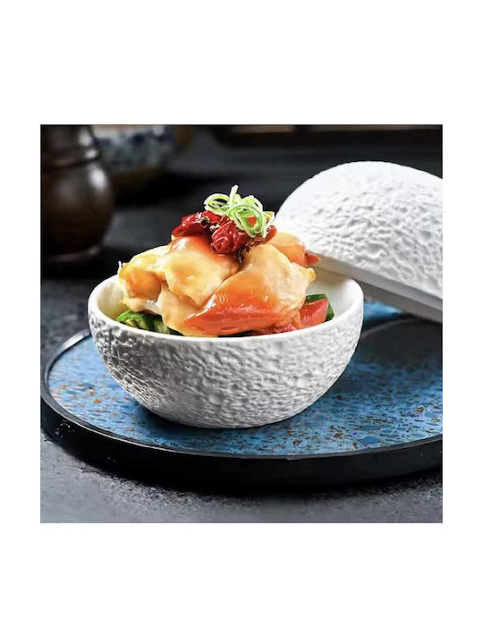 Yuk Serving Bowl Round made of Porcelain White 6pcs