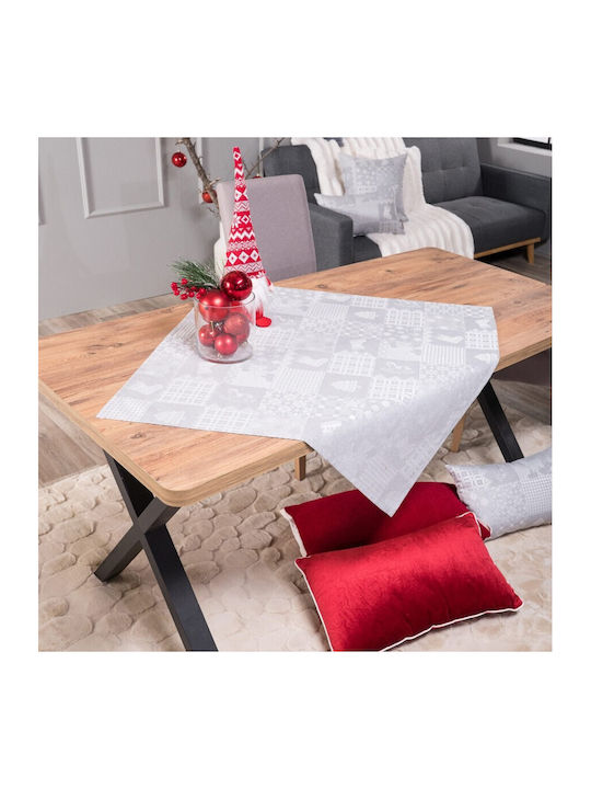 Teoran Weihnachtlich Tischtuch Quadrat Stoff Gray L90xB90cm.
