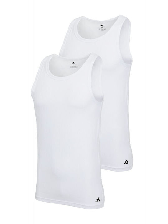 Cotton Men's Undershirts Sleeveless White 2Pack