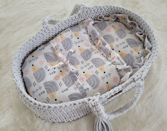 Doll Blanket Wrap Gray Hedgehogs