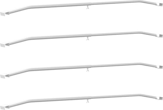Vidaxl Passende Flache Teppichbefestigungen 4 Stück Silber 100-145 cm