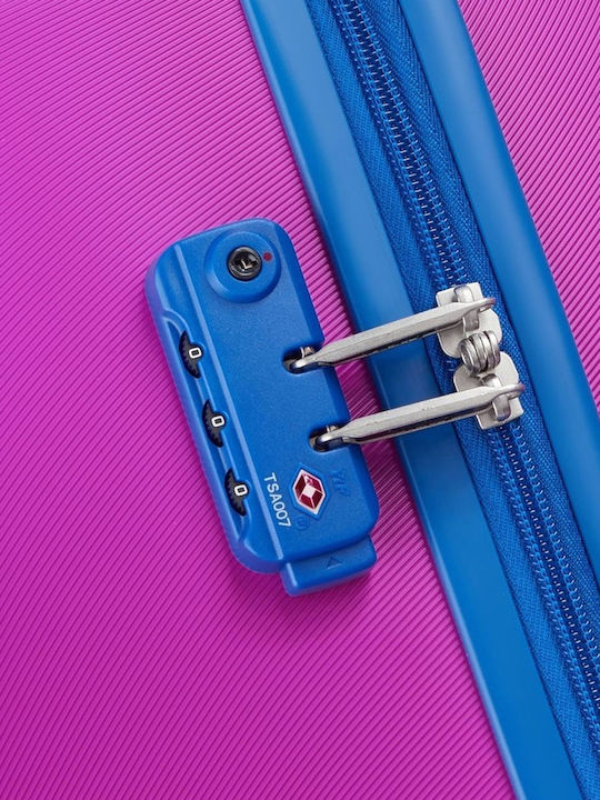 Delsey Paris X Benetton Large Travel Suitcase Hard Pink with 4 Wheels Height 76cm