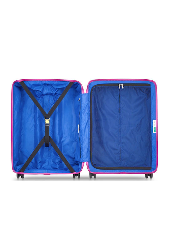 Delsey Paris X Benetton Medium Travel Suitcase Hard Blue with 4 Wheels Height 66cm