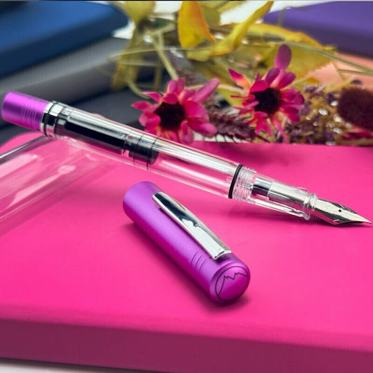 Monteverde Fountain Pen Medium Aluminum with Purple Ink