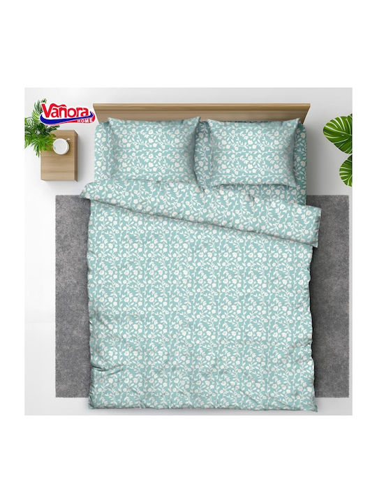 Vanora Bettbezug-Set Baumwolle Doppelbett mit 2 Kissenbezügen & 1 Bettlaken 200x220 Nova