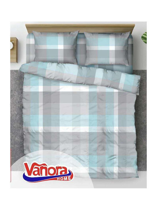 Vanora Duvet Cover Set Cotton Double with 2 Pillowcases & 1 Sheet 200x220 Square