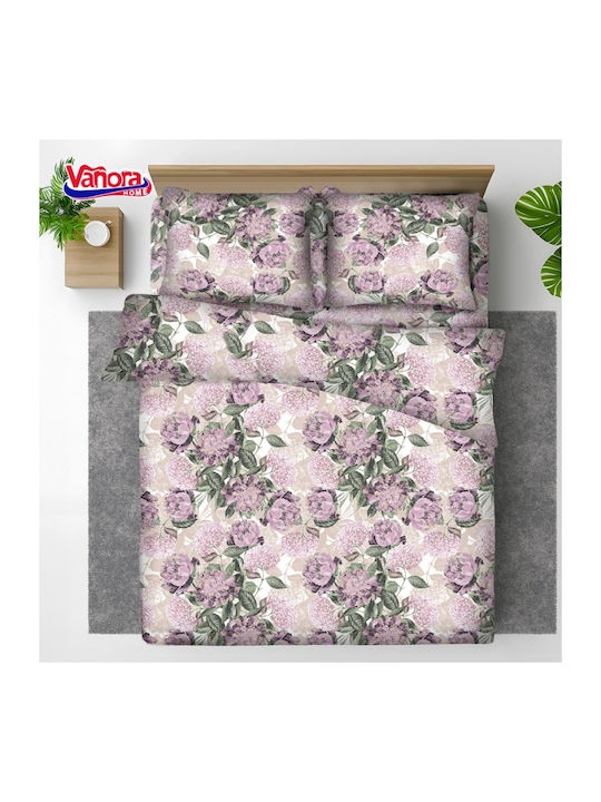 Vanora Duvet Cover Set Cotton Double with 2 Pillowcases & 1 Sheet 200x220 Peony