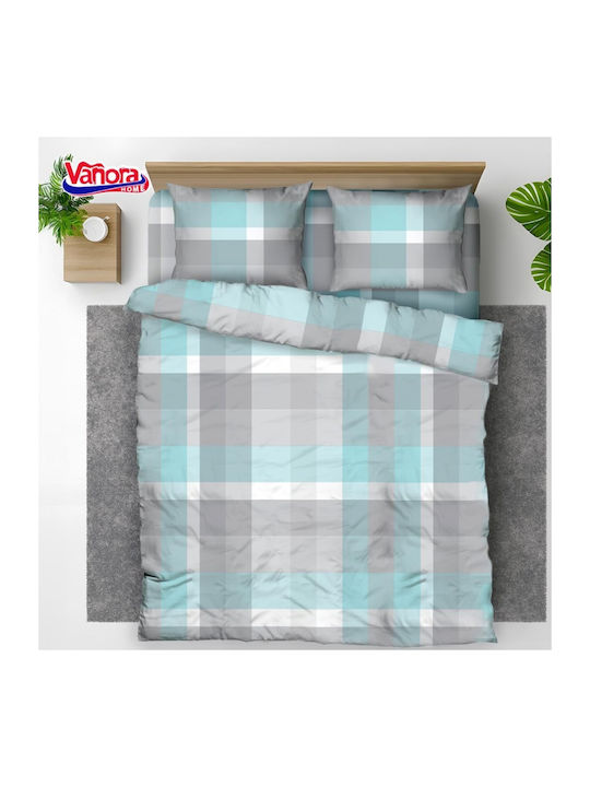 Vanora Duvet Cover Set Cotton Double with 2 Pillowcases & 1 Sheet 200x220 Square