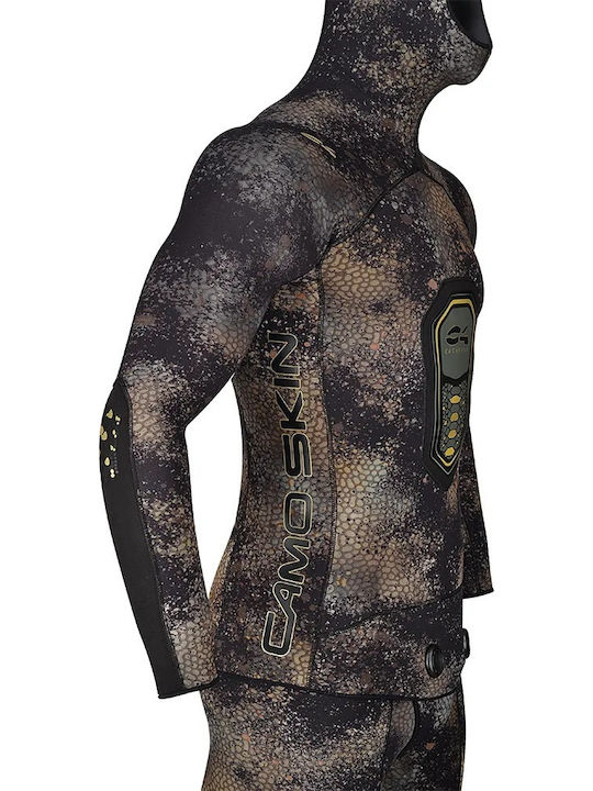 C4 Skin Med Divisible Wetsuit Shaved for Speargun Camouflage 7mm