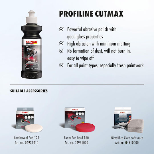 Sonax CutMax Αλοιφή Γυαλίσματος Αυτοκινήτου 250ml