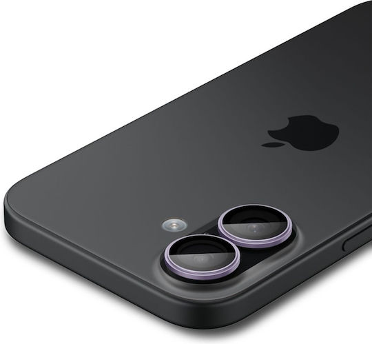 Spigen Optik Pro EZ Fit Camera Protection Tempered Glass Purple for the Iphone 16 / 16 Plus / 17