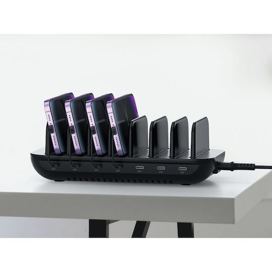 Conceptronic Βάση Φόρτισης με 7 Θύρες USB-C 160W Power Delivery σε Μαύρο χρώμα (OZUL07B)