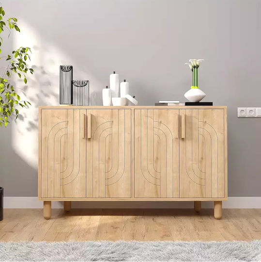 Модерен Буфет С Дървесна Текстура И 4 Врати 120x30x75 См