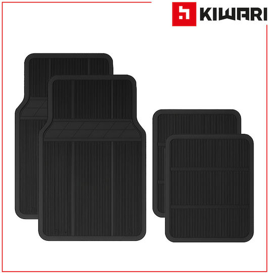 Set 4 Covorașe Auto Universale Kiwari Tough Negru