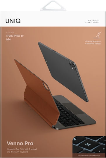 Uniq Flip Cover με Πληκτρολόγιο Καφέ (iPad Pro 11 M4 (2024))