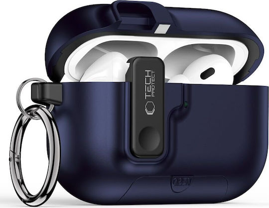 Tech-Protect Slim Hook Hülle Kunststoff mit Haken in Blau Farbe für Apple AirPods Pro 3