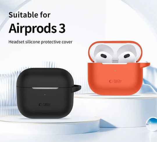 Tech-Protect Silicone Hook Θήκη Σιλικόνης με Γάντζο Neon Orange για Apple AirPods 3