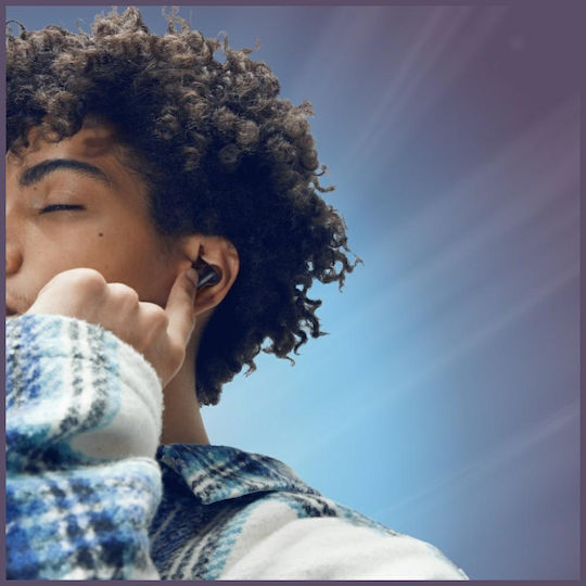 Motorola Moto Buds 500 ANC Bluetooth Handsfree Ακουστικά με Αντοχή στον Ιδρώτα και Θήκη Φόρτισης Moonless Night