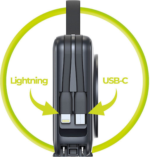 Mobile Origin PBT-03L-BLK MagSafe Power Bank 10000mAh 20W με Θύρα USB-A και Θύρα USB-C Power Delivery Μαύρο