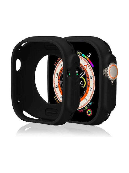 Hurtel Силиконов Калъф в Черен цвят за Apple Watch Series 7, 8, 9