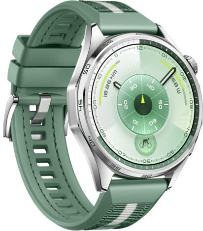 Huawei Watch GT 6 Stainless Steel 46mm Αδιάβροχο με Παλμογράφο (Green Woven)