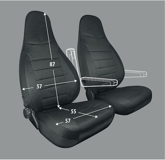Travel Entire Universal Camper Front Seat Covers 2 Pcs Black