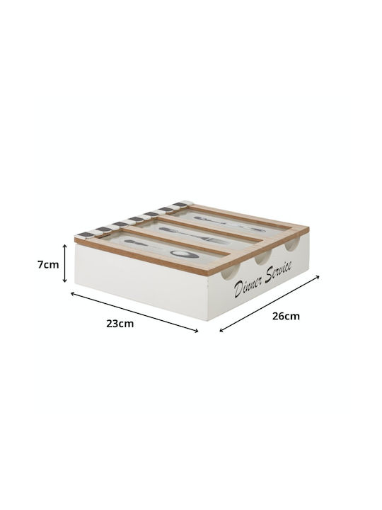 Uncle George Drawer Dividers Wooden in White Colour 23x26x7cm