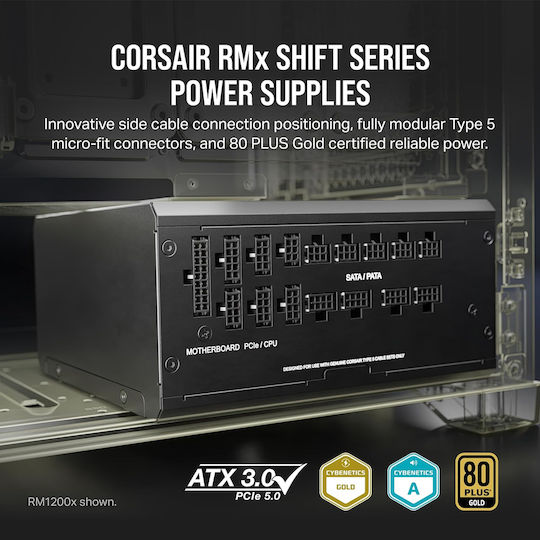Corsair RM850x Shift 850W Negru Sursă de Alimentare Calculator Complet modular Cybenetics Gold